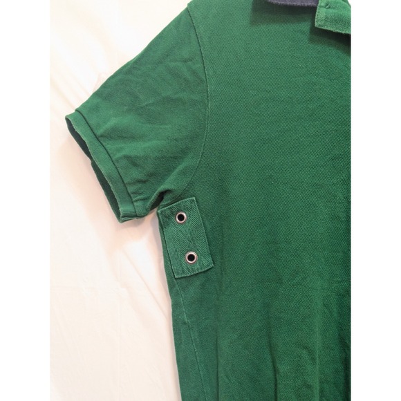 Polo Ralph Lauren Mens L Green Cotton Custom‎ Fit Crest Rugby Polo Shirt - Picture 6 of 9